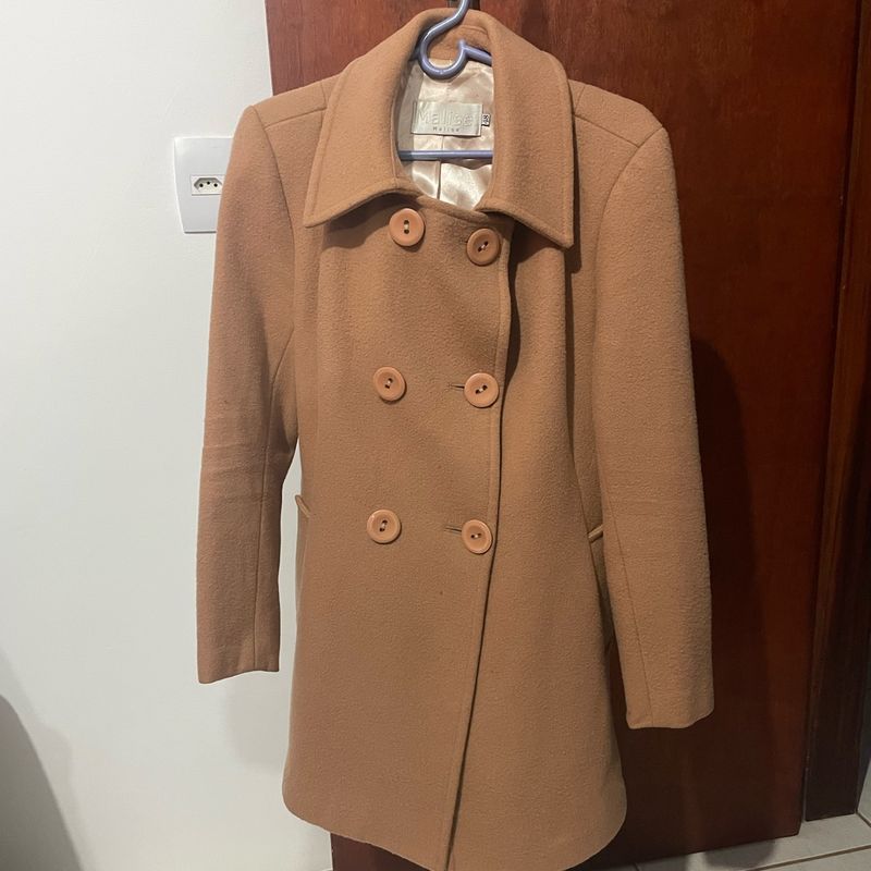 Casaco Feminino Bege Lã Batida Malise Usado 109419387 enjoei