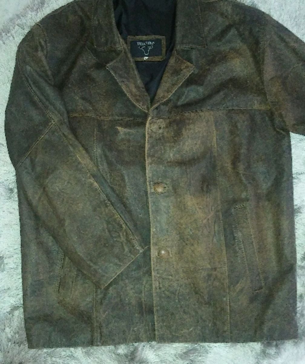 jaqueta de couro teixeira