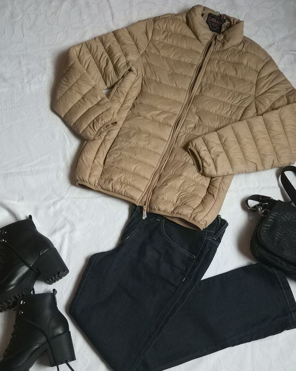 jaqueta de nylon acolchoada feminina