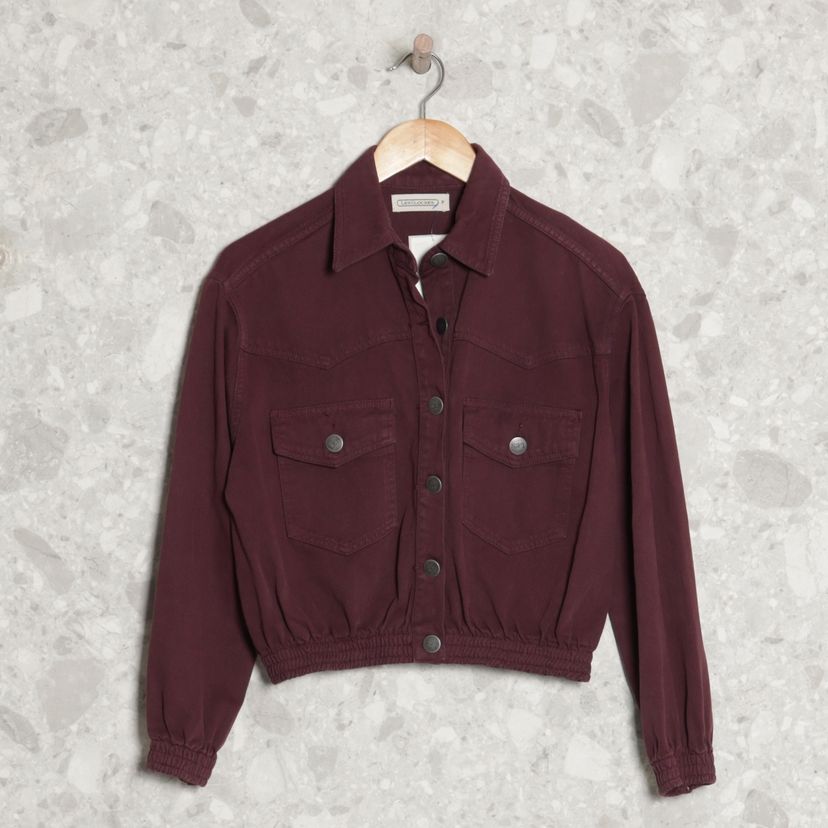 Casaco Jeans Roxo Les Cloches | Casaco Feminino Les Cloches Usado ...