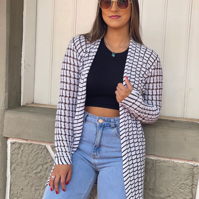 Casaco Kimono Feminino de Inverno Meia Estação de Tricot Tricot