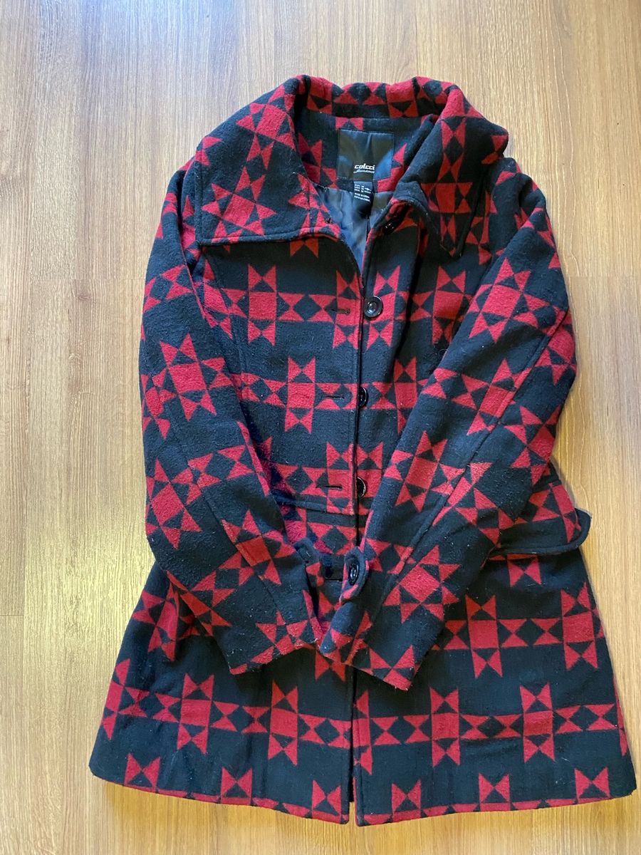 Casaco La Batida Preto e Vermelho da Colcci Tam M Colcci Usado