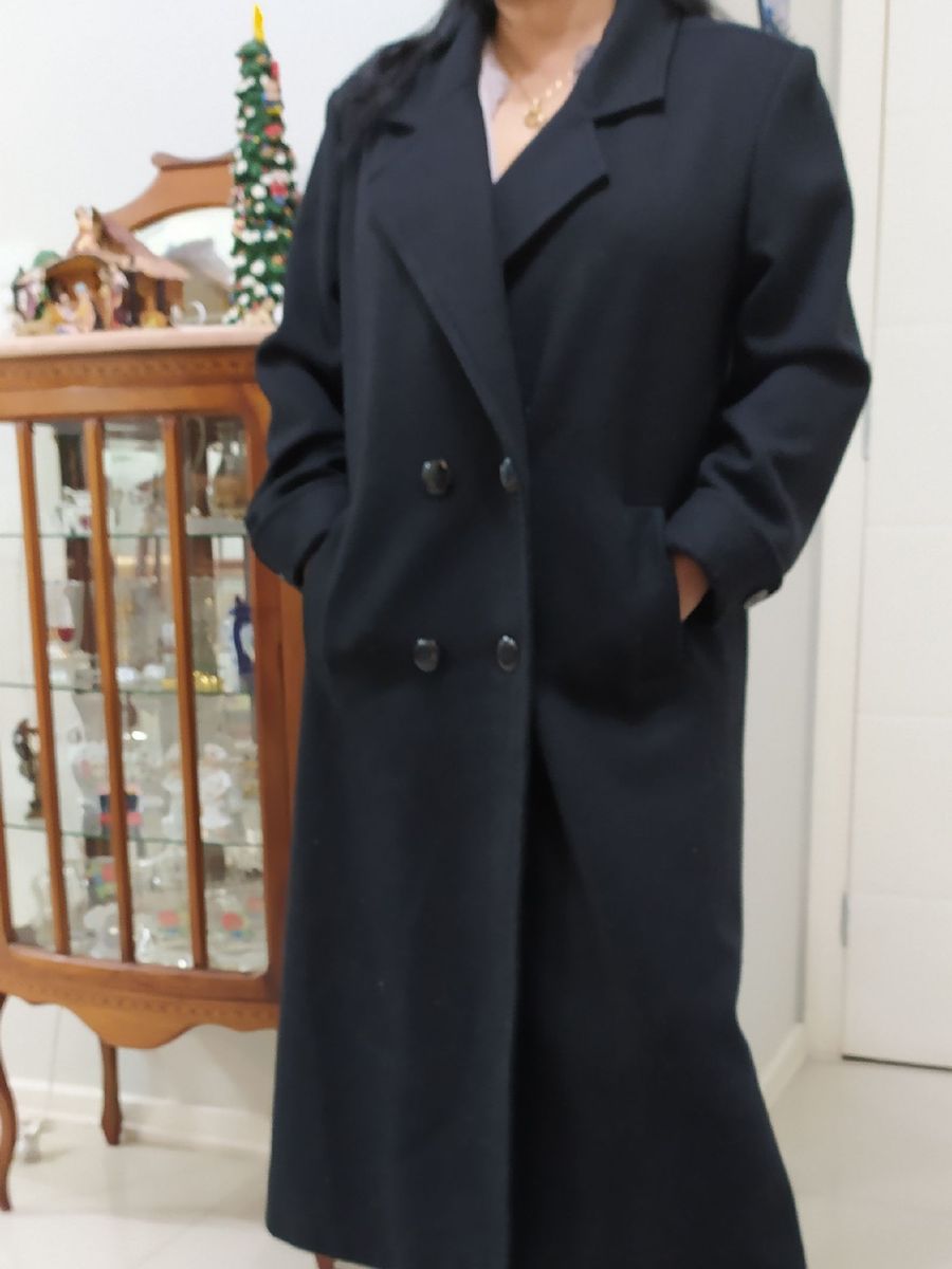 casaco longo preto feminino