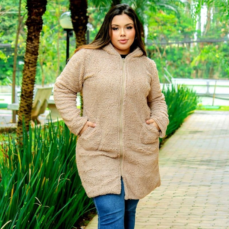 Casaco longo best sale plus size