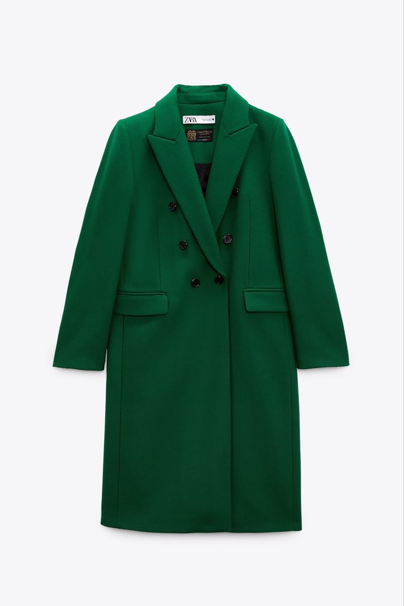 ZARA コート　グリーンMサイズ　MANTECO