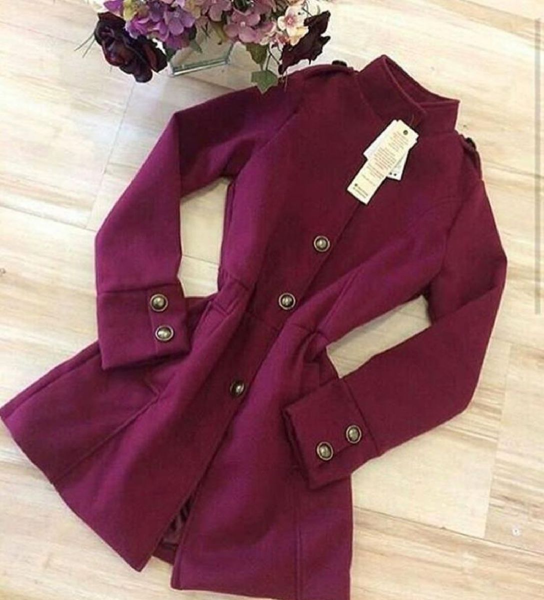 casaco feminino marsala