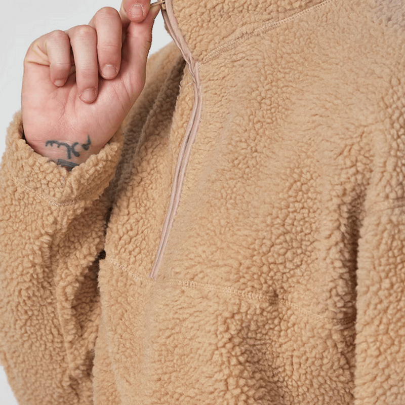 Casaco Masculino Gola Alta Pelúcia Bege Pool By Riachuelo