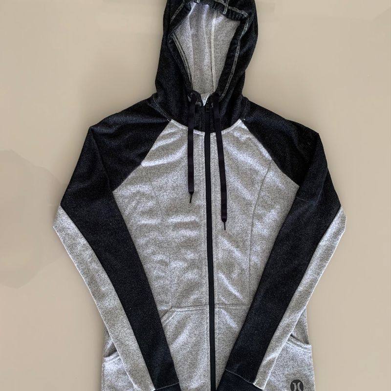 Casaco Moletom Hurley Preto e Cinza Hurley Usado 85138095 enjoei