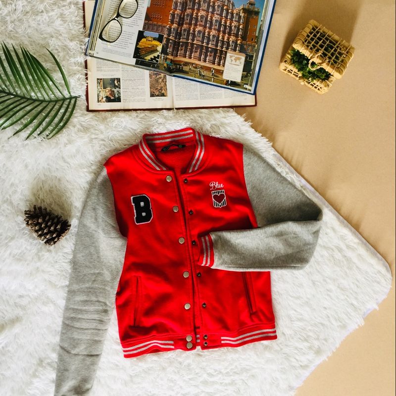 Casaco Moletom Vermelho Vintage Casaco Feminino Blue Steel Usado