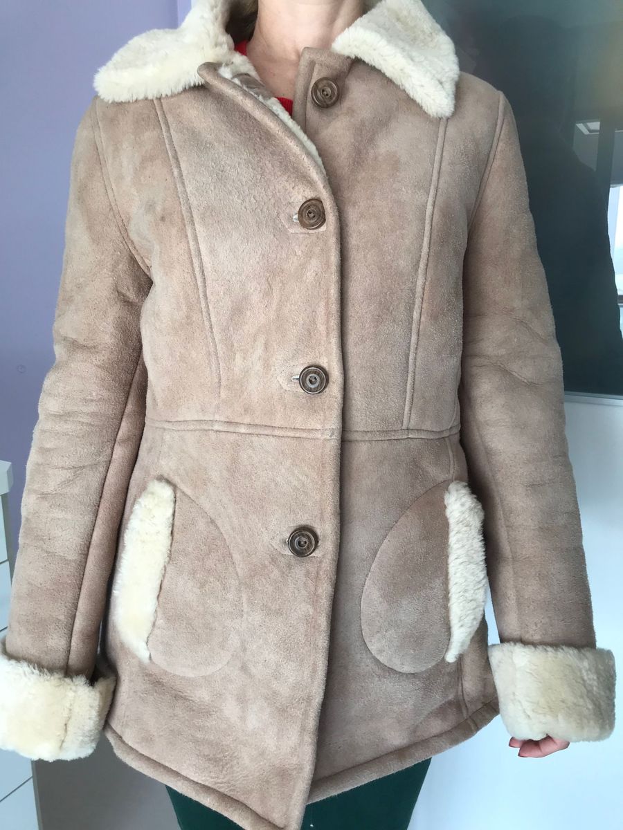casaco feminino com pele de carneiro