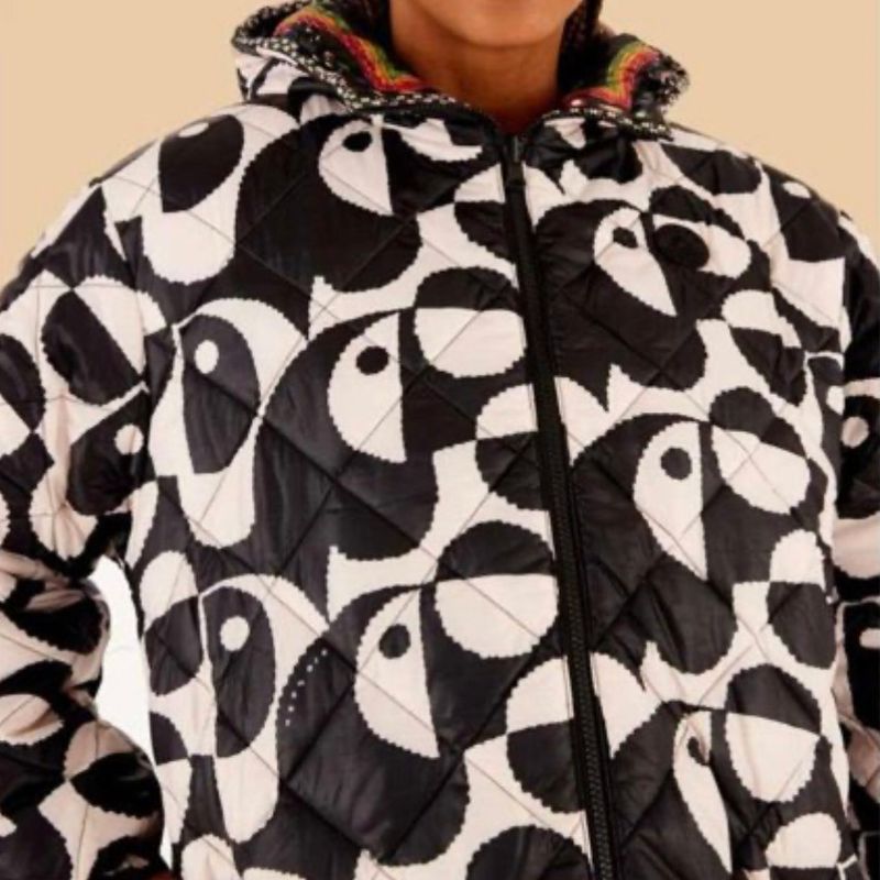 Casaco Puffer Dupla Face Brilho Tropical da Farm