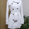 casaco sarja off white zara,elegante, tamanho g - parkas zara