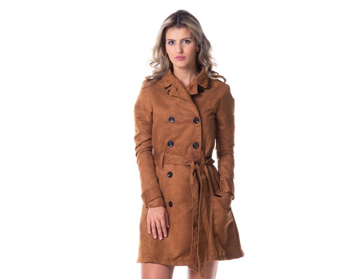 jaqueta suede caramelo feminina