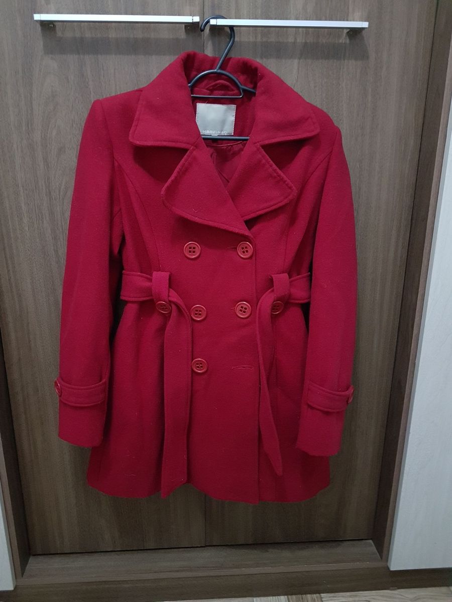 casaco sobretudo feminino vermelho