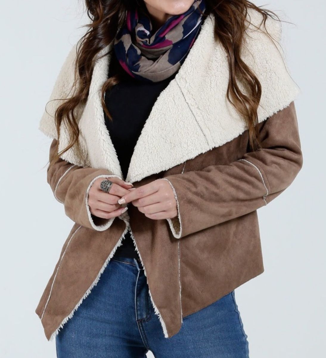 casaco suede forrado