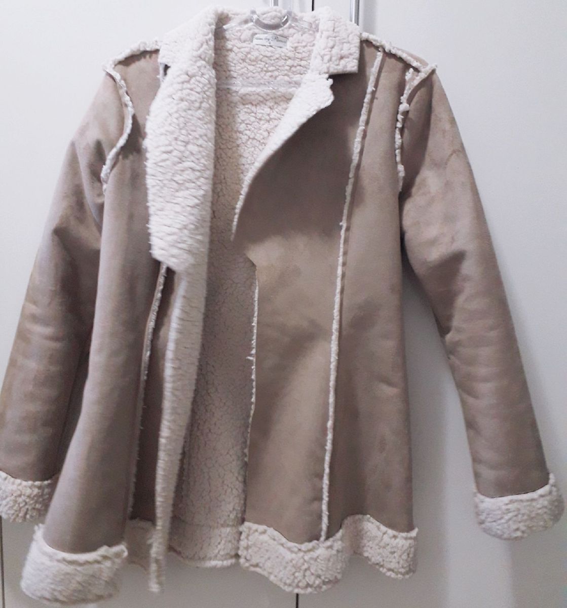 casaco suede com pelo feminino
