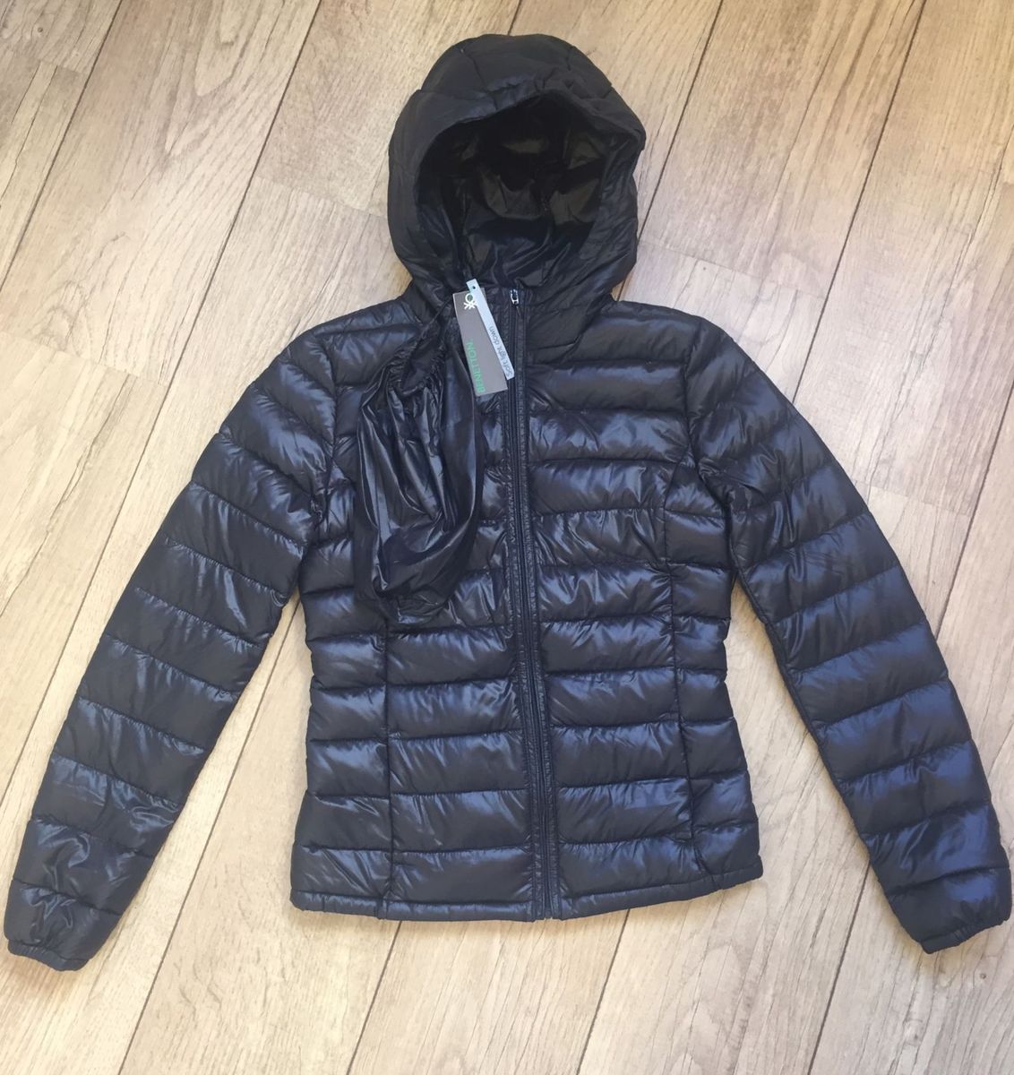 casaco forrado com pena de ganso