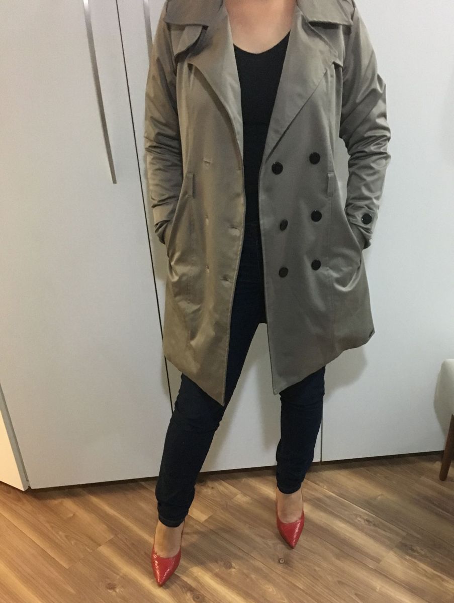 casaco trench coat feminino bege