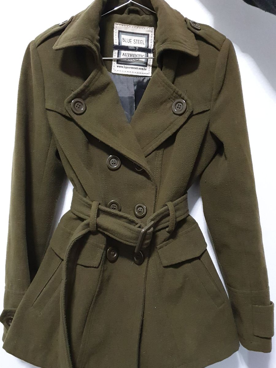 sobretudo feminino verde militar