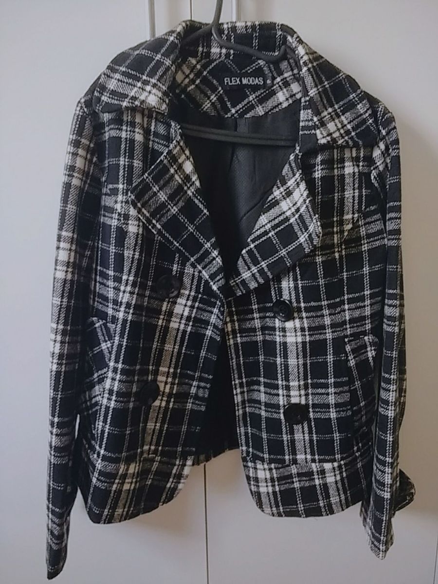 jaqueta xadrez feminina