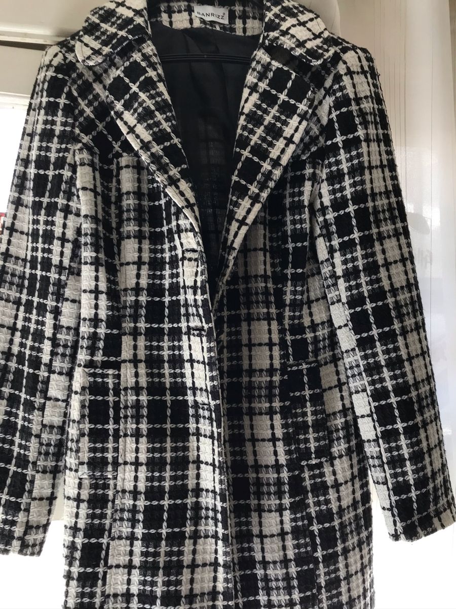 casaco preto e branco feminino