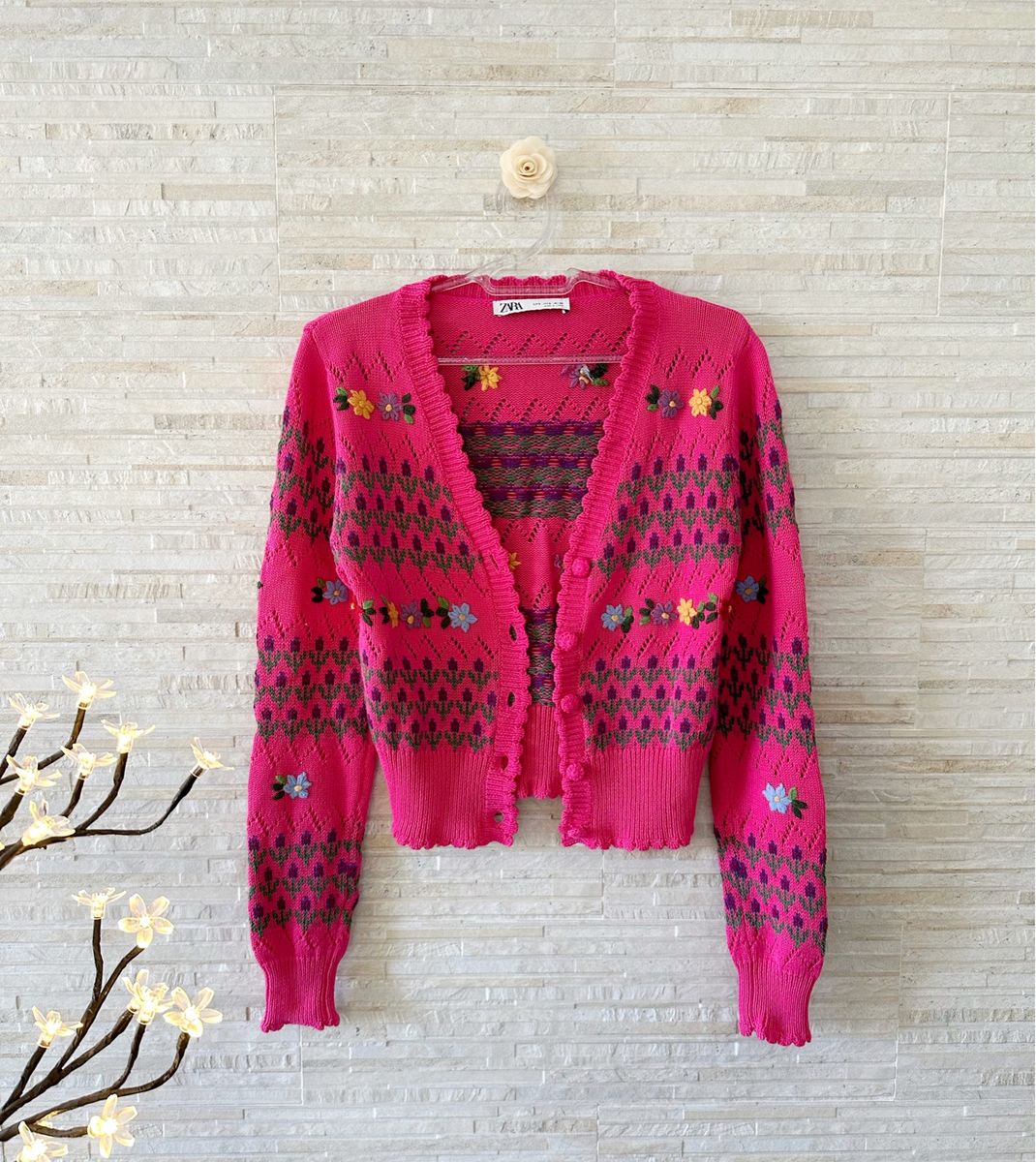 Cardigan Bordado Zara | Zara Usado 105586369 | enjoei