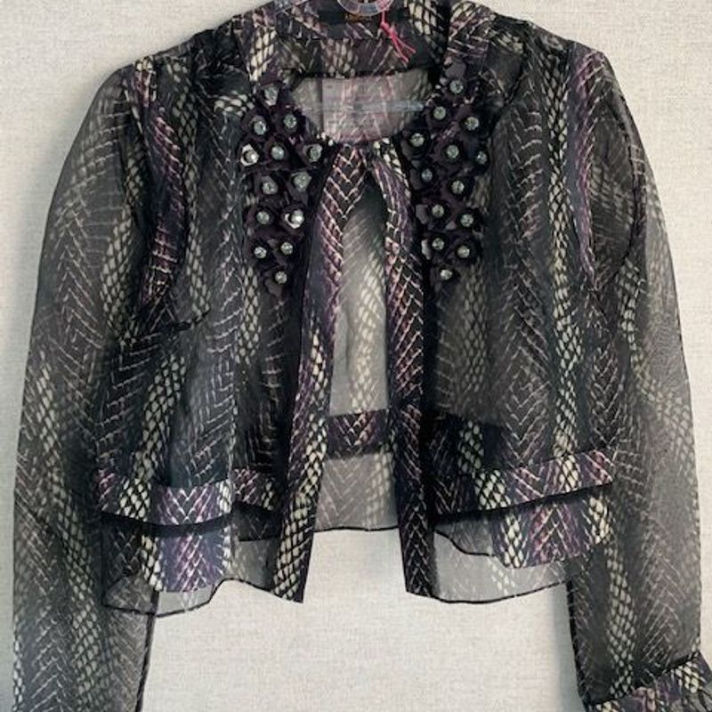 Casaqueto em Organza de Seda Deuso Animale Usado 36819786 enjoei