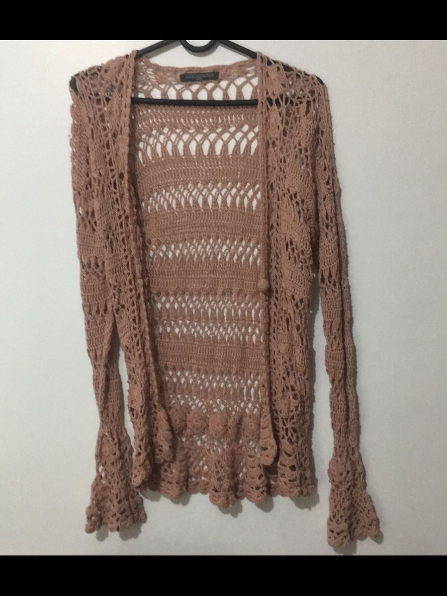 cardigan croche feminino