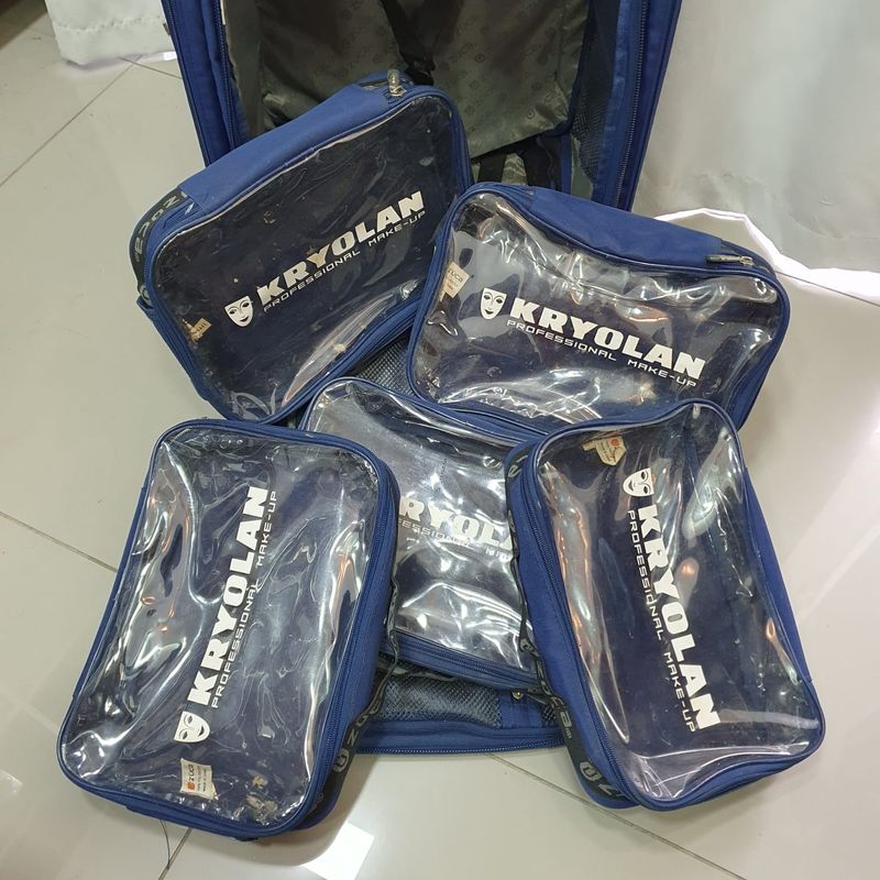 Case Mala Maquiagem Zuca Kryolan Profissional com Capa Kryolan