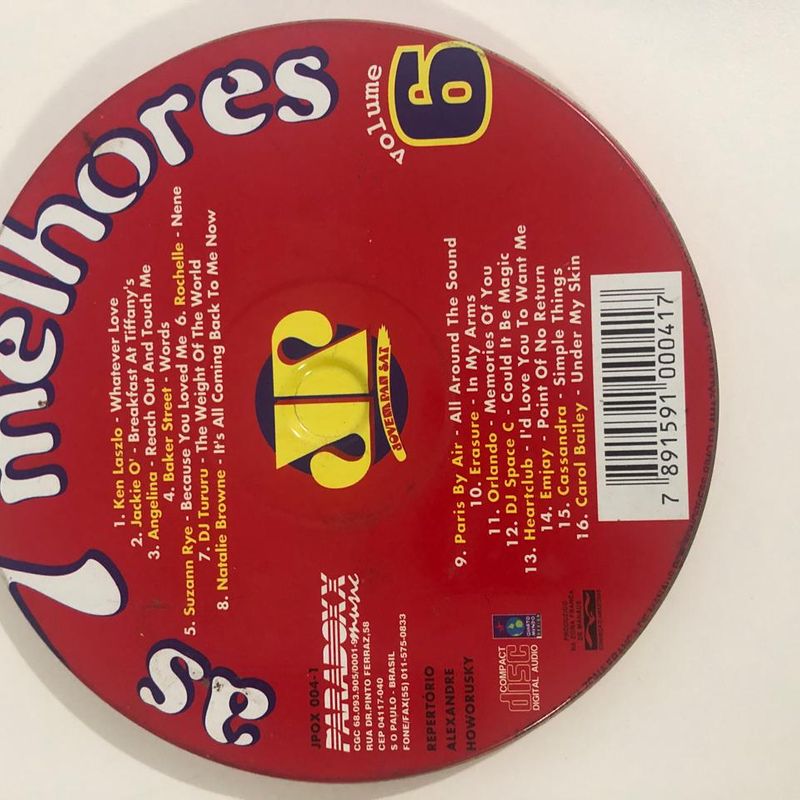 Cd As 7 Melhores Vol. 6 Jovem Pan Dance | Paradoxx Usado 98245570