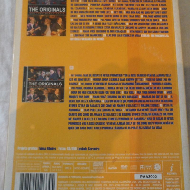 Cd + Dvd The Originals Pra Todo Mundo Ouvir Ao Vivo | Indie