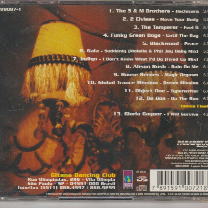 Cd Gitana Dancing Club 1998 Paradoxx Seminovo Original | Paradoxx