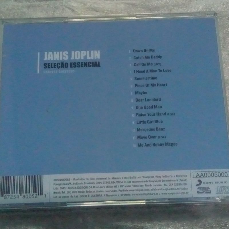 Cd Janis Joplin Seleção Essencial Grandes Sucessos - Original, Item de  Música Sony Music Usado 96492684