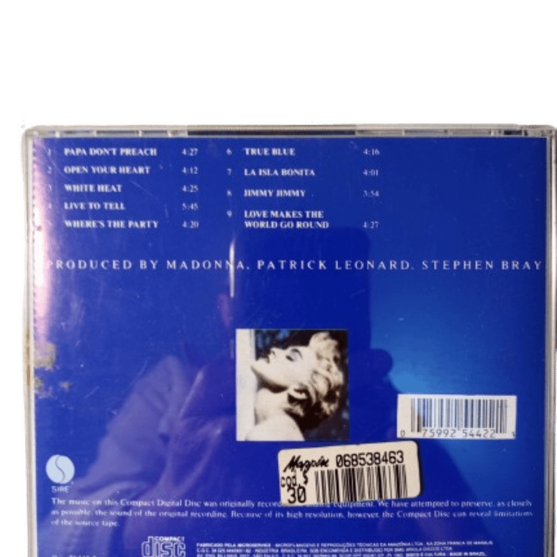 Cd Madonna - Album True Blue/Sire | Madonna Usado 112250111 | enjoei