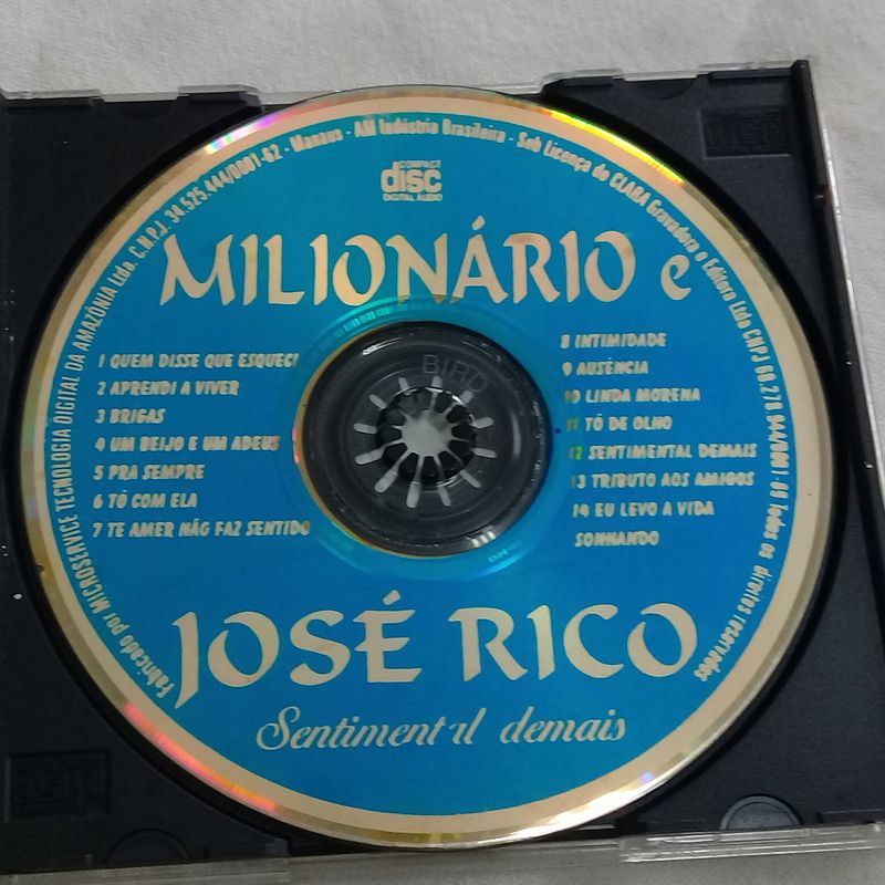 Cd Milionario E Jose Rico Vol.25 Sentimental Demais