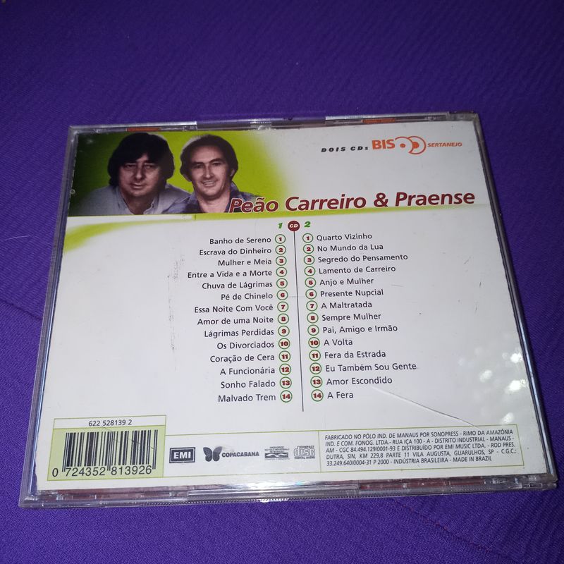 Cd Peao Carreiro E Ze Paulo E Peao Carreiro E Praense Dose Dupla original  Lacrado