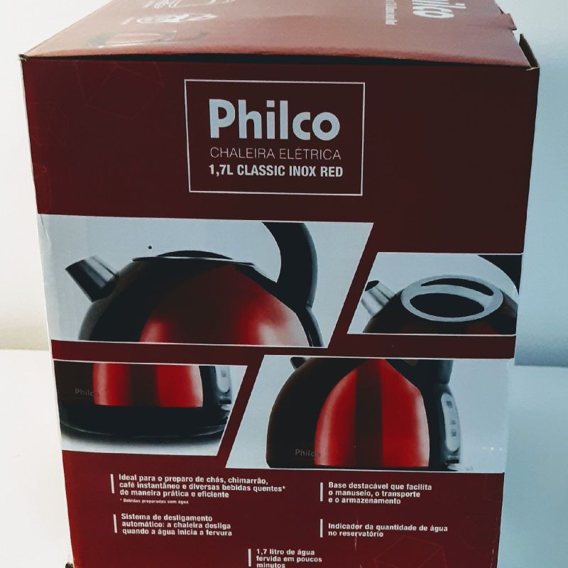 Chaleira Elétrica Philco 1,7L Classic Inox Red - Loja Oficial