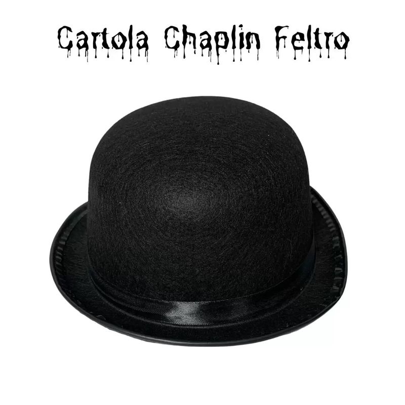 Chapéu Coquinho Preto de Feltro - Extra Festas