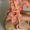 chemise bordada floral tangerina borana saída de praia - saídas de praia borana