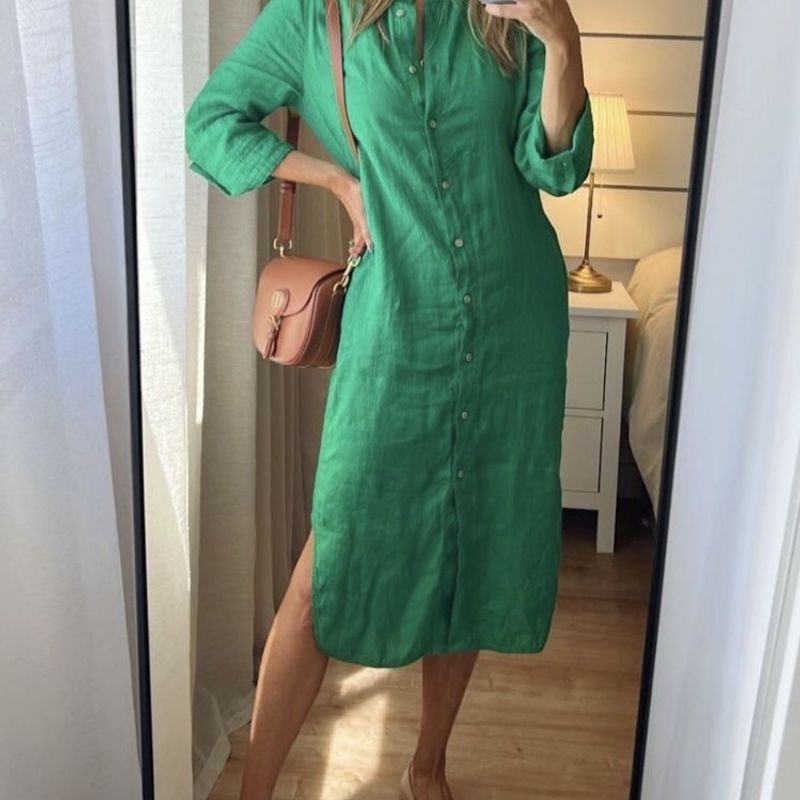 Chemise Zara Linho Pp Vestido Feminino Zara Nunca Usado 89308898 enjoei