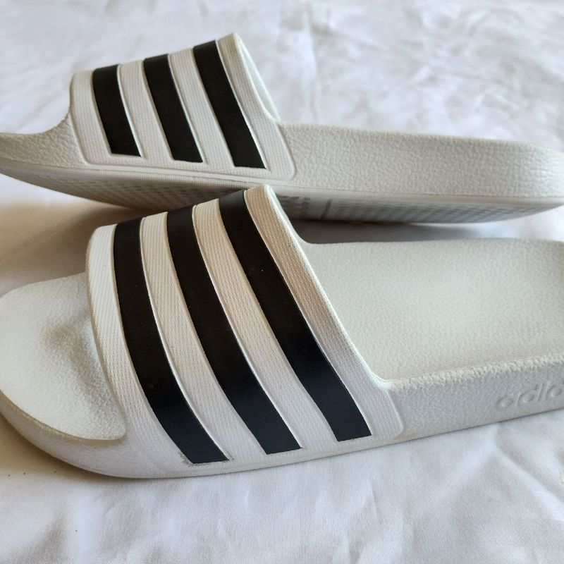 Chinelo adidas best sale branco feminino