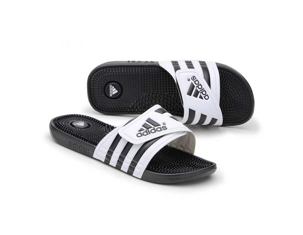 chinelo adidas branco e preto