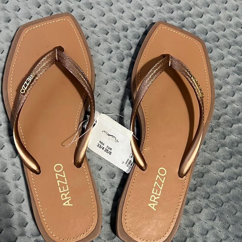 Chinelo Arezzo Brisa Sand lia Feminina Arezzo Nunca Usado 93578202 enjoei