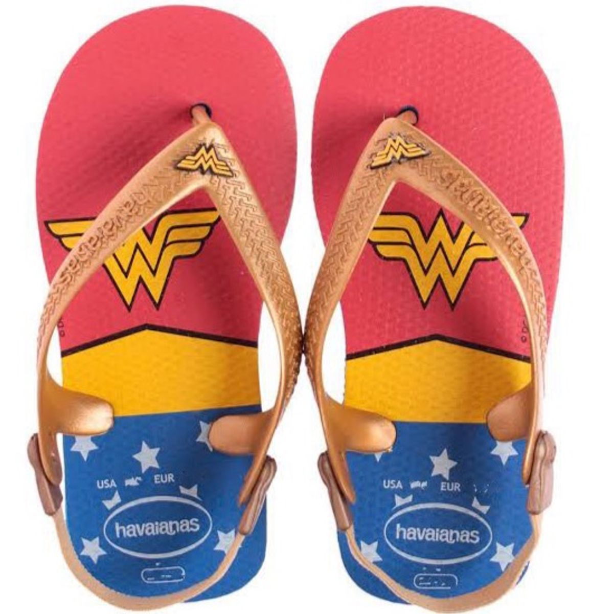 chinelo havaiana mulher maravilha