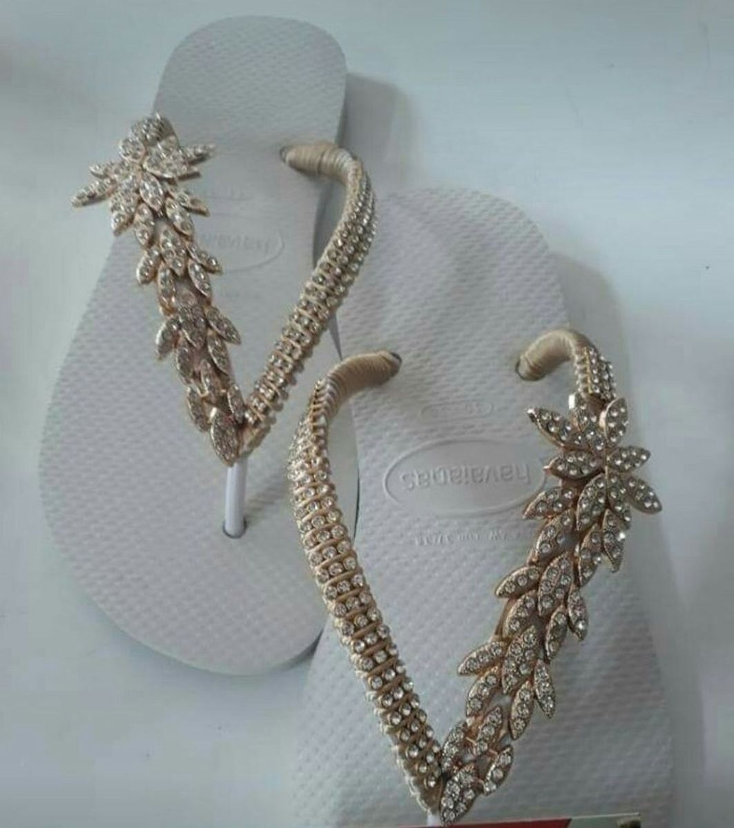 sandália customizada branca