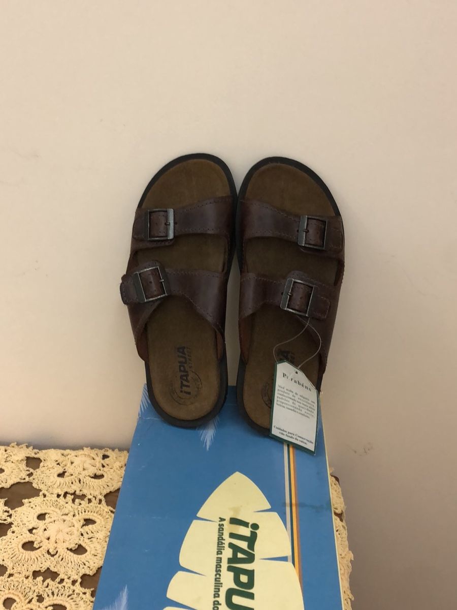 chinelo itapuã masculino em couro com fivela