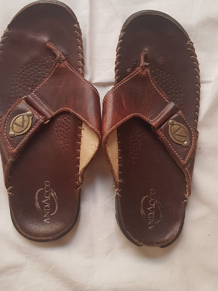 chinelo masculino de couro andacco