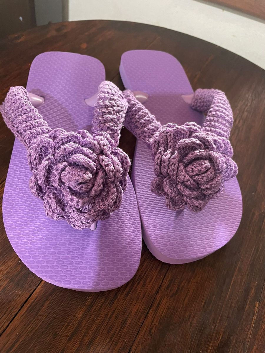 Chinelo Havaianas De Crochê