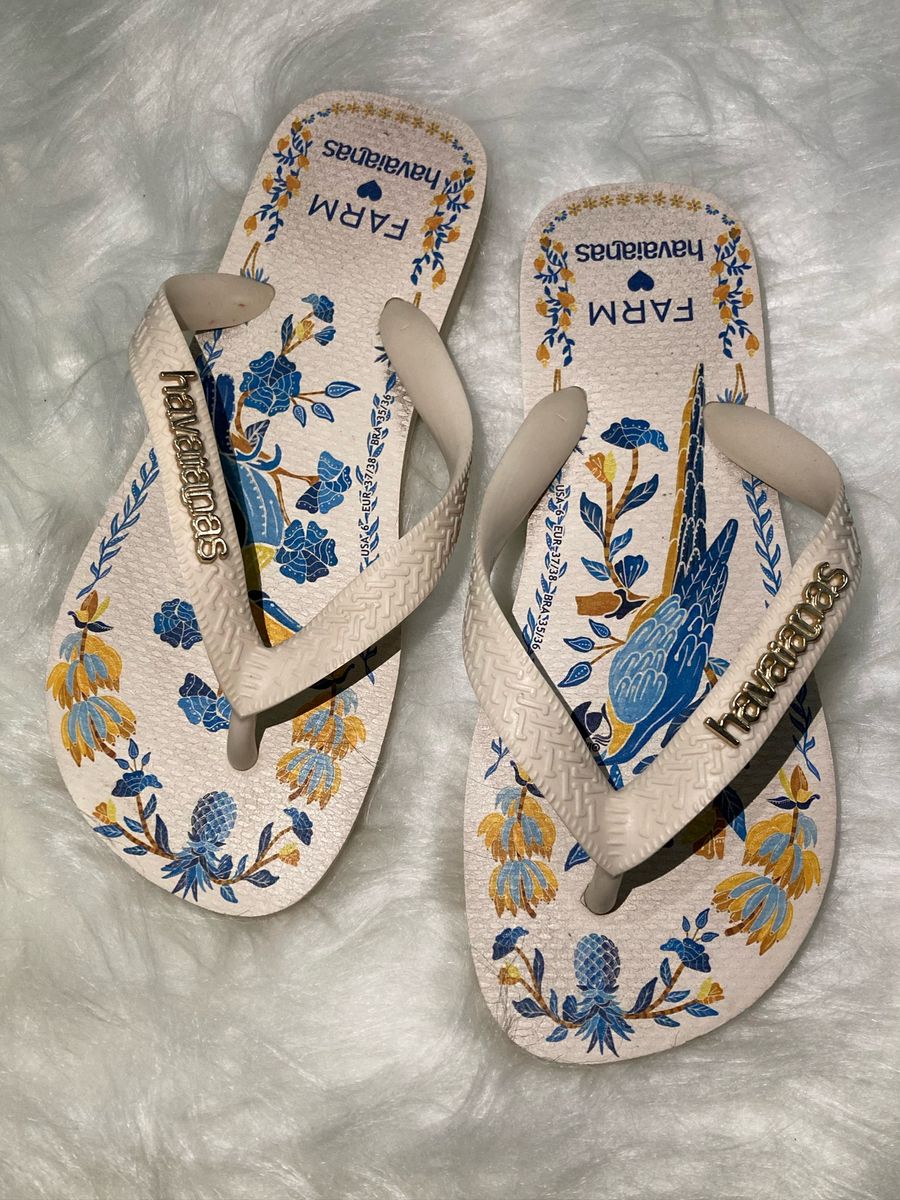 Chinelo Havaianas Azulejo Farm Sand Lia Feminina Farm Usado Enjoei