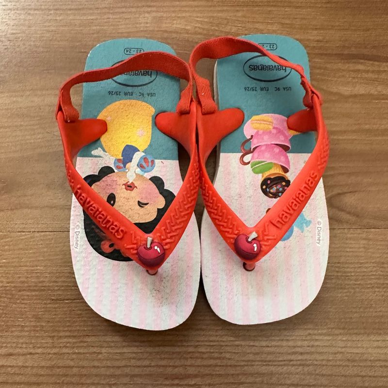 Chinelo Havaianas Baby Branca de Neve 23 24 Bra Calcado Infantil para Meninas Havainas Usado 90566664 enjoei